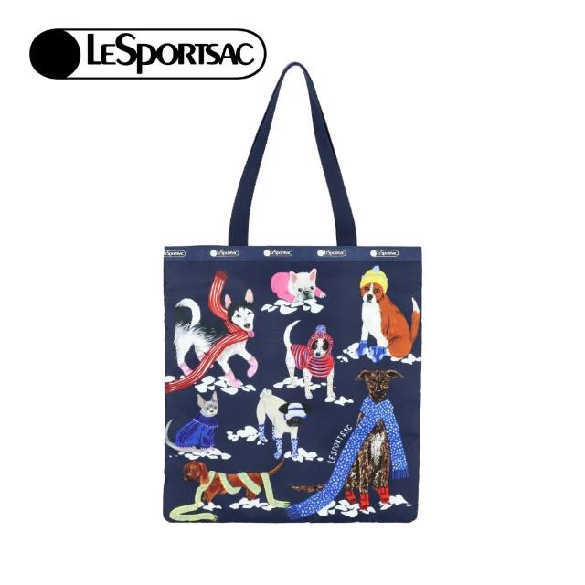 【Lesportsac】大型肩背托特包(雪國汪星人)