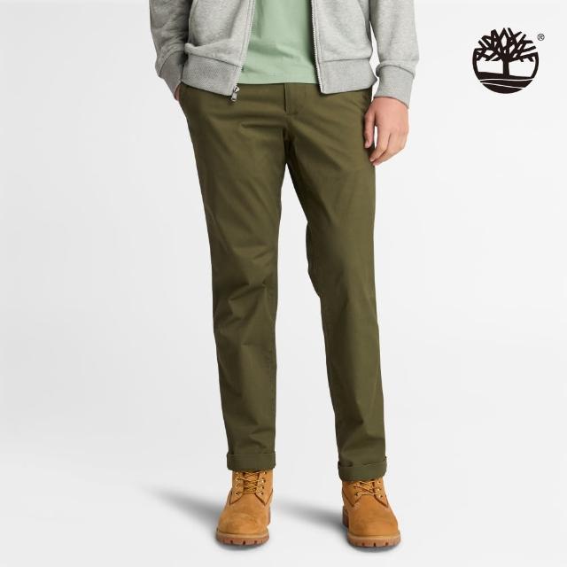 【Timberland 官方旗艦】男款軍綠色直筒卡其長褲(A6C2GA58)