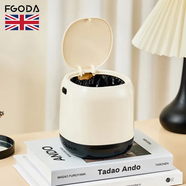 【英國FGODA】桌上型按壓彈蓋式垃圾桶(小型垃圾桶/按壓式垃圾桶/迷你垃圾桶)