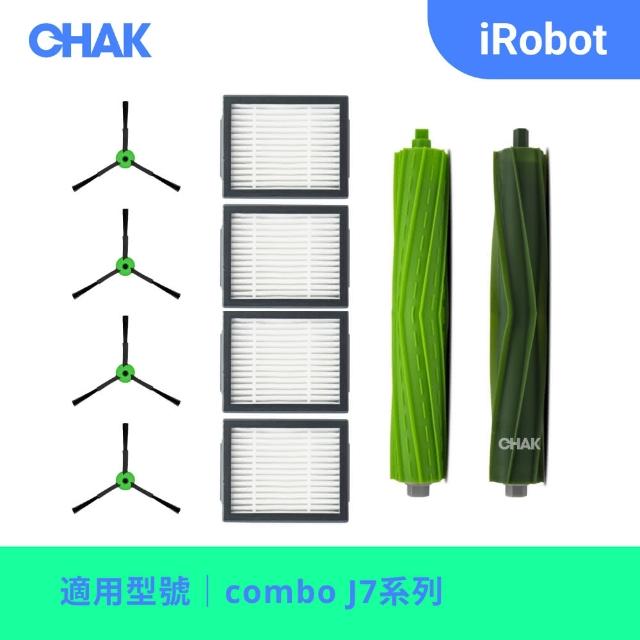 【CHAK恰可】iRobot Roomba Combo J7 J7+系列 副廠掃地機器人配件耗材超值組(主刷x1 邊刷x4 濾網x4)