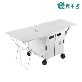 【青禾坊】特仕餐桌Pro版拉拉車-四輪款(折疊手推車/購物車/露營車/爬梯車)