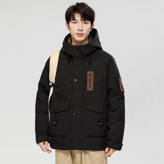 【米蘭精品】現貨+預購 真羽絨90%鴨絨羽絨外套羽絨衣夾克(保暖工裝多口袋連帽男外套3色74it86)
