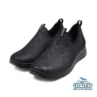 【FLYFLOR】義大利原廠厚底造型懶人休閒鞋 黑色(27T12-TQ-BL)