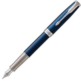 【PARKER】派克 18K金 卓爾海洋藍白夾 F尖 鋼筆 法國製造