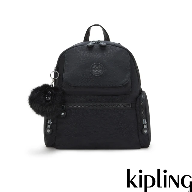 KIPLING官方旗艦館 『千層包』深黑提花大容量側背千層包