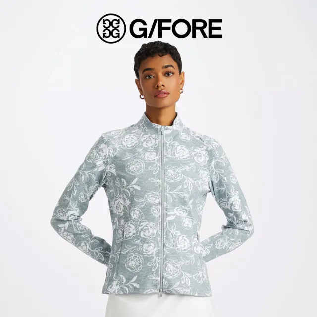 【G/FORE】PEONY SKETCH TECH INTERLOCK  女士 印花拉鍊外套(G4LF23K561-HGR)