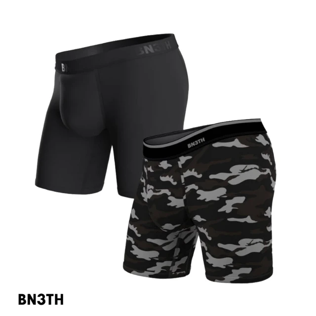 BN3TH 畢尼適BN3TH 畢尼適 經典長版男四角內褲 / 兩件組-瞬黑X黑磨迷彩(M119017-1129)