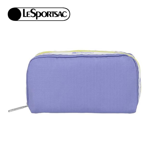 【Lesportsac】立體長形收納化妝包 母親節 送禮 禮物(紫羅蘭色)
