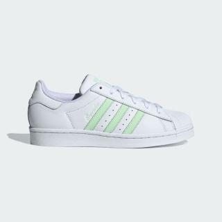 【adidas 愛迪達】Superstar W 女 休閒鞋 經典 復古 三葉草 貝殼頭 穿搭 白 淺綠(IE3005)