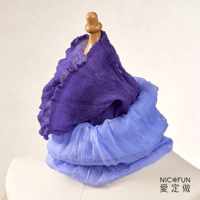 【NicoFun 愛定做】優雅33 暗紅柳葉絲 圍脖(淺駝圍巾  防風 口罩 高爾夫球 圍巾 領巾 髮帶 桑蠶絲 真絲)