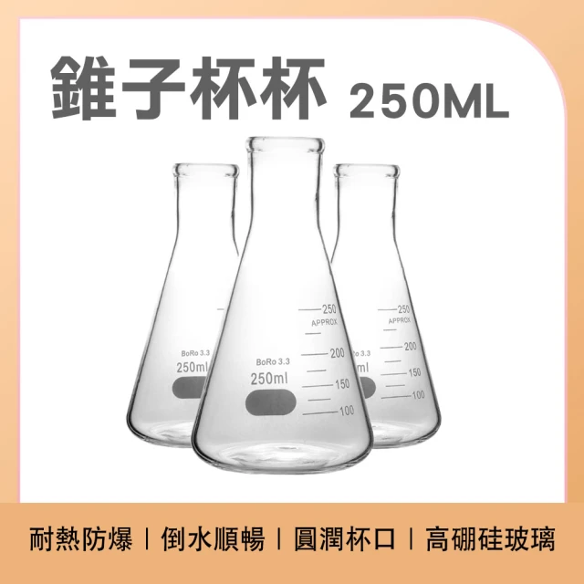 OKAY! 造型玻璃杯 250ml 玻璃花瓶 錐子杯 花瓶北歐 飲料容器 851-GCD250(錐型燒杯 裝飾瓶 展示罐)