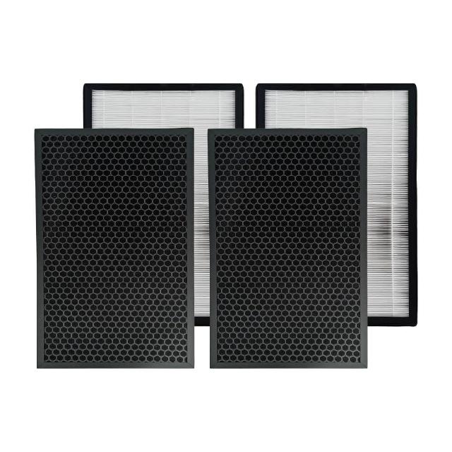 【RENZA】適用 Sharp 夏普 FU-R110T-W 超淨領域Max 極淨呼吸高效除甲醛 空氣清淨機(HEPA+活性碳 濾網 濾芯)