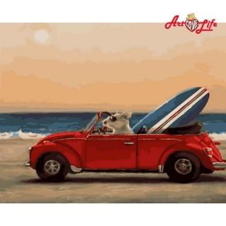 【ArtLife 藝術生活】DT176賓士40*50CM(數字油畫 DIY DIY數字油畫 交換禮物 畫畫玩具)