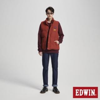 【EDWIN】男裝 BLUE TRIP 阿美咖羽絨背心(深桔色)