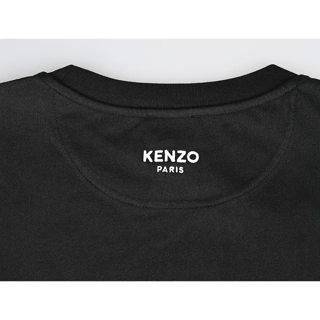 【KENZO】KENZO Pop海棠花標誌布章棉質短袖T恤(女款/黑)