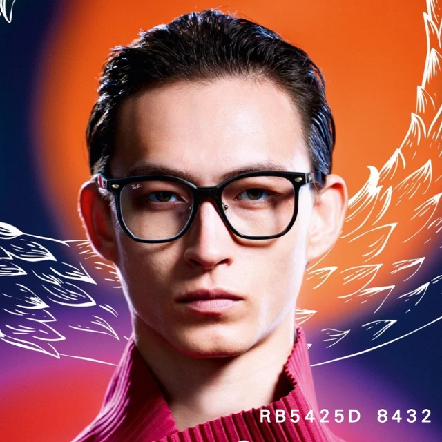 RayBan 雷朋 2025蛇年限定限量款 方框光學眼鏡(黑#RB5425D 8432 54mm)