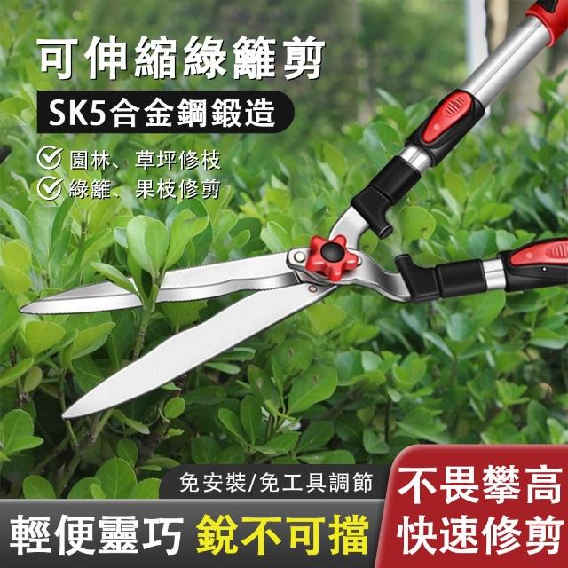【艾瑞澤】SK5合金鋼草坪剪 綠籬剪 籬笆剪 果樹修枝剪刀(園藝剪刀 多功能伸縮修枝剪 園藝工具)