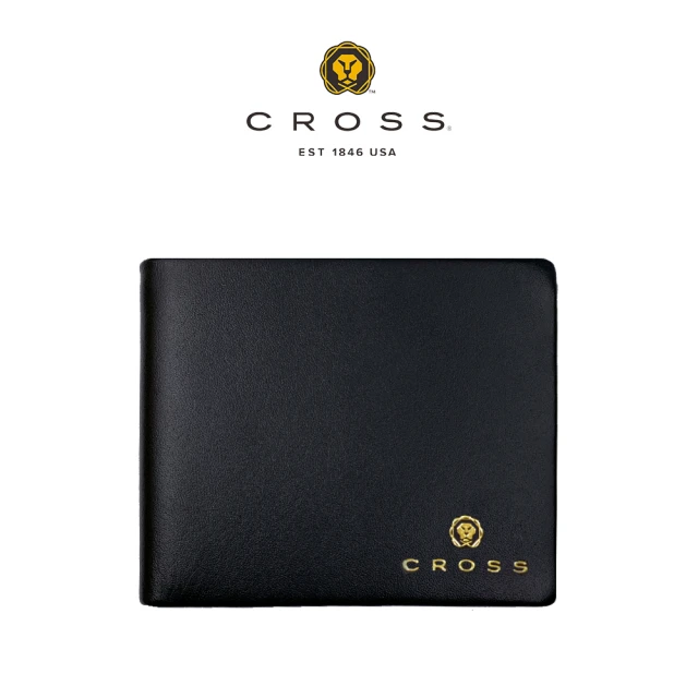 CROSS 頂級小牛皮素面8卡皮夾 洛非諾系列(黑色 贈禮盒提袋)