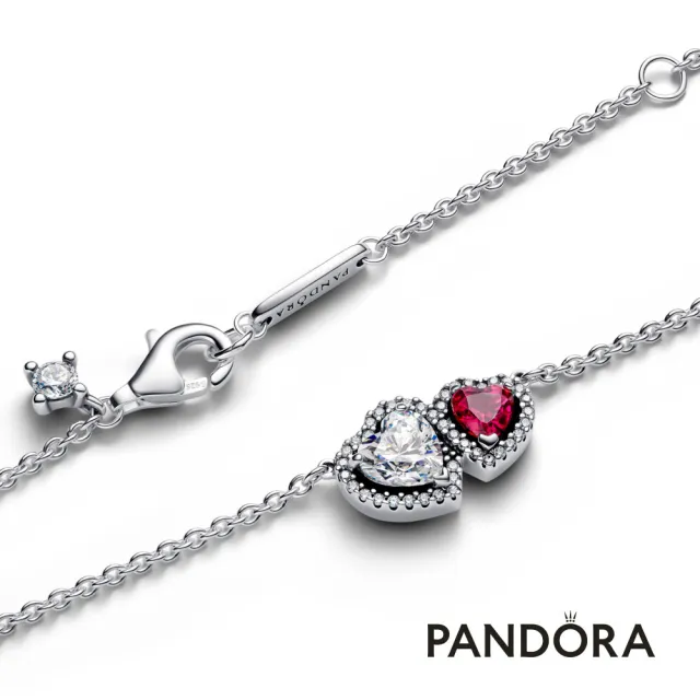 【Pandora 官方直營】甜蜜之心鑲邊項鏈