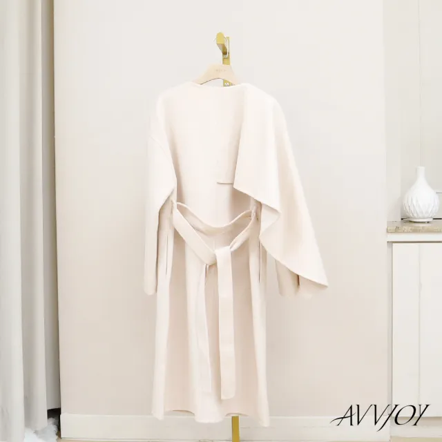 【AVVJOY 艾薇卓爾】毛呢羊毛外套(羊毛 大衣 女長外套 羊毛外套 羊毛大衣 羊毛長大衣 GC2325-1045)