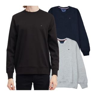 【TOMMY HILFIGER】TOMMY 厚磅爆款素面小LOGO大學T恤(平輸品/多款任選)