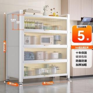 【耐家】5層廚房收納置物架-100×32×144公分(微波爐置物架/儲物架/碳鋼置物架/耐重層架/預售15天)