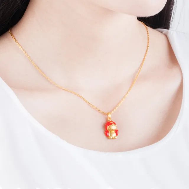 【Just Gold 鎮金店】Hello Kitty 十二生肖-百變Cutie-雞 黃金吊墜(不含鍊)
