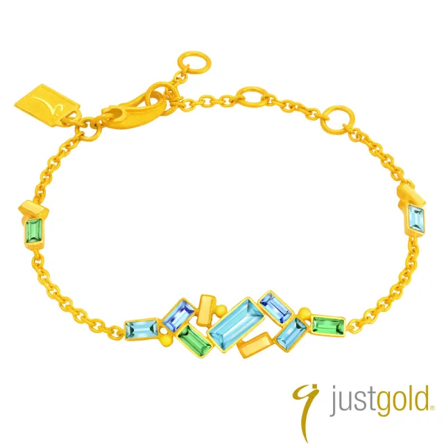 【Just Gold 鎮金店】瑰麗瑩雪 黃金手鍊