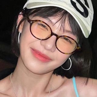 【KT DADA】母親節禮物 書呆子眼鏡 玳瑁眼鏡 橢圓鏡框 可配自行配度數 TR90鏡框 附眼鏡盒 禮物 眼鏡 素顏神