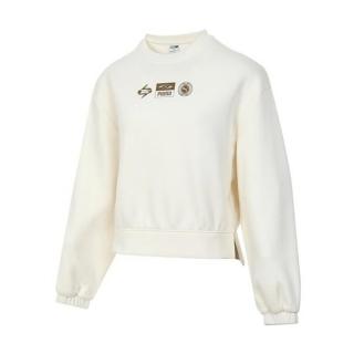 【PUMA】長袖上衣 女 大學T 亞規 Melody 米白 63107387