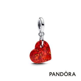 【Pandora 官方直營】幻彩紅心吊飾