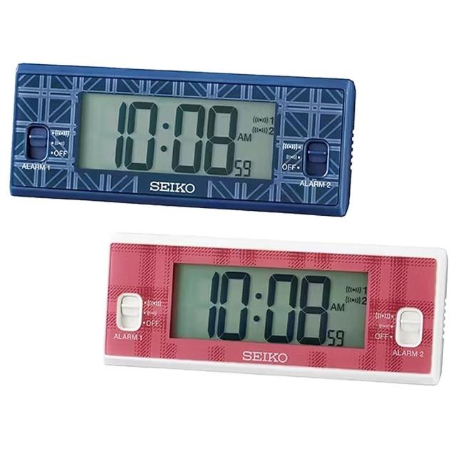 【SEIKO 精工】溫濕度顯示 雙鬧鈴防貪睡電子鬧鐘-2色可選 情人節 禮物(QHL099L/QHL099W/速)