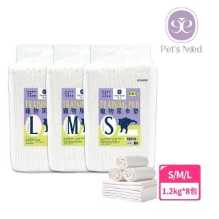【Pet’s Need 霈尼】寵物尿布墊-1.2KG經濟輕薄款-8包/組-S/M/L(寵物尿布墊、經濟輕薄款)