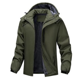 【米蘭精品】現貨+預購 衝鋒衣防風夾克(加絨加厚連帽保暖男外套4色74jd88)