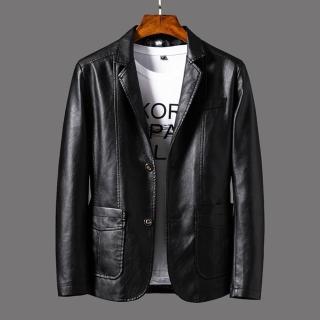 【米蘭精品】現貨+預購 皮衣外套休閒西服(保暖流行西裝春秋男外套3色74jd18)