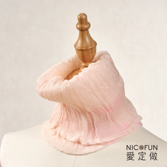NicoFun 愛定做 優雅33 青紫柳葉絲圍脖 保暖(防風