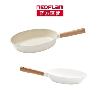 【NEOFLAM】陶瓷輕量IH雙鍋組28平+26平底鍋(IH爐可用鍋/非鐵氟龍不沾塗層)