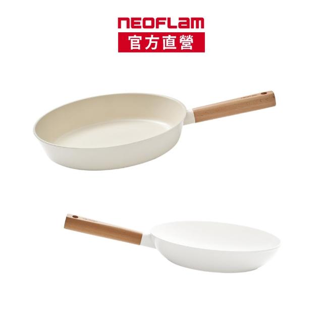 【NEOFLAM】陶瓷輕量IH雙鍋組28平+26平底鍋(IH爐可用鍋/非鐵氟龍不沾塗層)