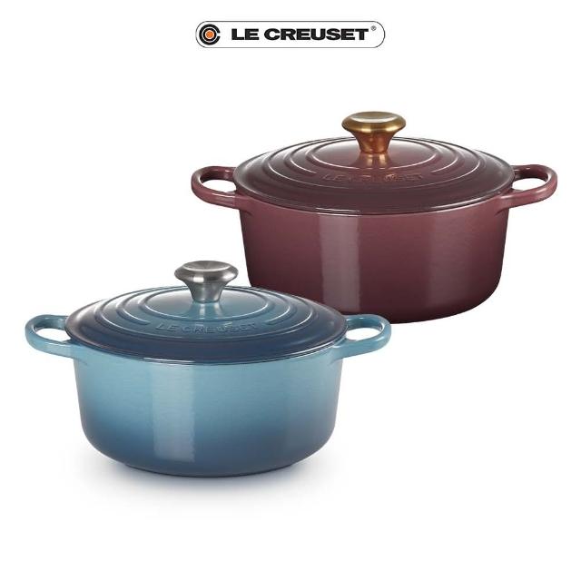 【Le Creuset】典藏琺瑯鑄鐵鍋圓鍋 24cm(無花果/水手藍 2色選1)