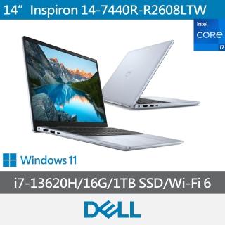 【DELL 戴爾】14吋i7輕薄筆電(i7-13620H/16G/1TB SSD/W11/冰川藍/Inspiron/14-7440R-R2608LTW)