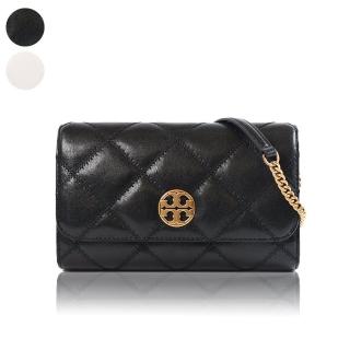 【TORY BURCH】WILLA 金色LOGO菱格鍊帶斜背WOC包(新款任選)