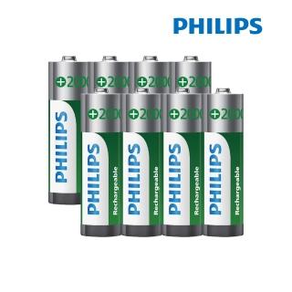 【PHILIPS】低自放鎳氫充電電池 AA 3號 2000mAh 共8顆(4入*2)