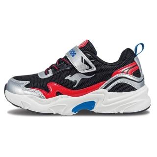 【KangaROOS】美國袋鼠鞋 童鞋 WAVY 千禧復古老爹童鞋/運動/穿搭/生活 黑紅(KK41812)