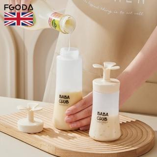 【英國FGODA】可倒立調味料醬料瓶-350ml-3入(開蓋醬汁瓶/擠醬瓶/尖嘴瓶)
