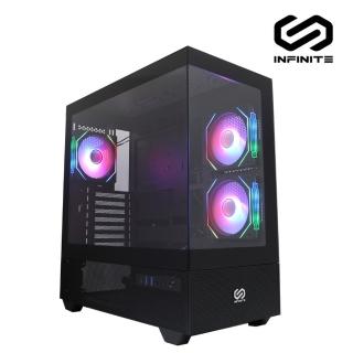 【Mavoly 松聖】INFINITE AURA X01 BLACK E-ATX電腦機殼(黑色/支援背插式ATX)