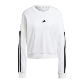 【adidas 愛迪達】W 3S FT SWT 女 長袖上衣 休閒長袖 舒適 白 黑(JD5285)