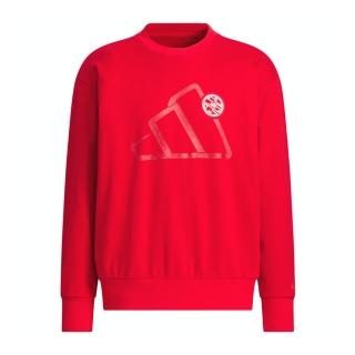【adidas 愛迪達】CM DK Crew 男 長袖上衣 休閒長袖 CNY新年 穿搭 紅(JM1003)