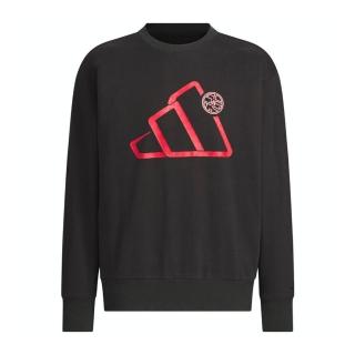 【adidas 愛迪達】CM DK Crew 男 長袖上衣 休閒長袖 CNY新年 穿搭 黑 紅(JM1002)