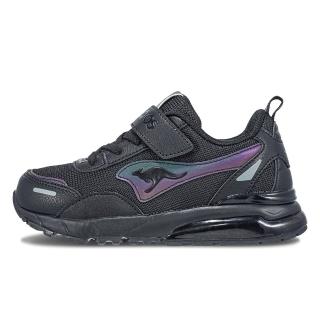 【KangaROOS】美國袋鼠鞋 童鞋 K-RIDER WR 防潑水氣墊童鞋/運動/穿搭/生活 黑(KK41780)