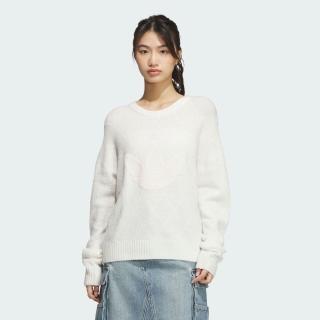 【adidas 愛迪達】長袖上衣 女 毛衣 RS W SWEATER 白 JN0716